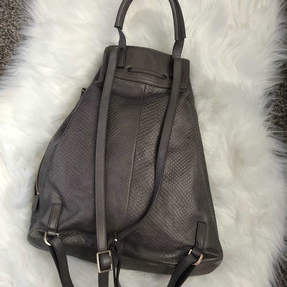 Grey Leather Backpack - image 2
